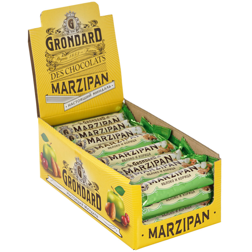  TM Grondard     (9388) Батончики глазированные Марципановые Яблоко-Корица, (24шт по 50г)     в Вичуге