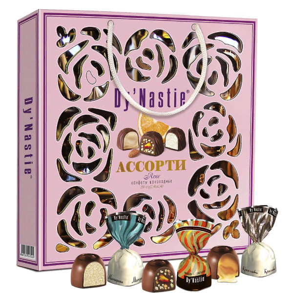 №3 Династия Сумка 170г Конфеты "Ассорти ROSE"    в Вичуге