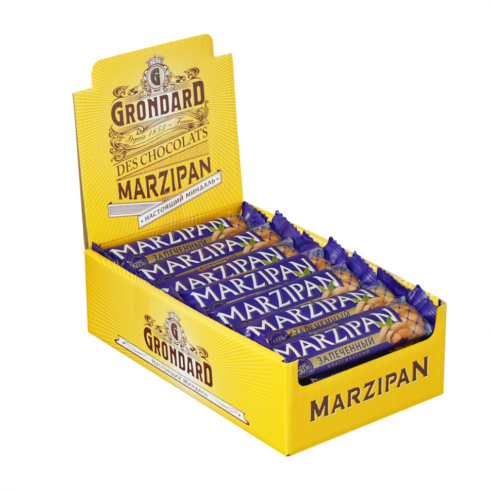  TM Grondard   (11161) Батончики НЕглазированные Марципановые Запечённые, (28шт по 40г)    в Вичуге